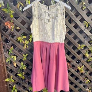 Altar’d State White Flowers Pink Dress / Size M